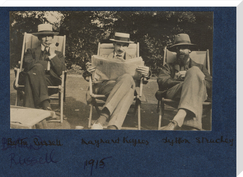 Bertrand russell; john maynard keynes, baron keynes; lytton strachey portrait print (stretched canvas, extra large, no frame frame)