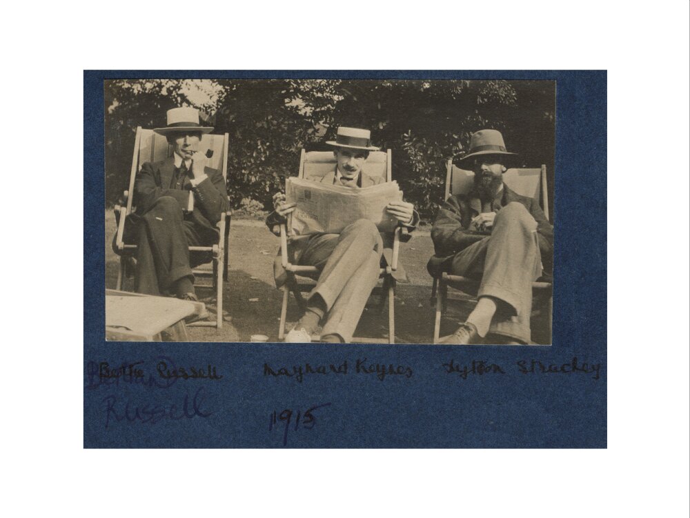 Bertrand russell; john maynard keynes, baron keynes; lytton strachey portrait print (art print, small, no frame frame)