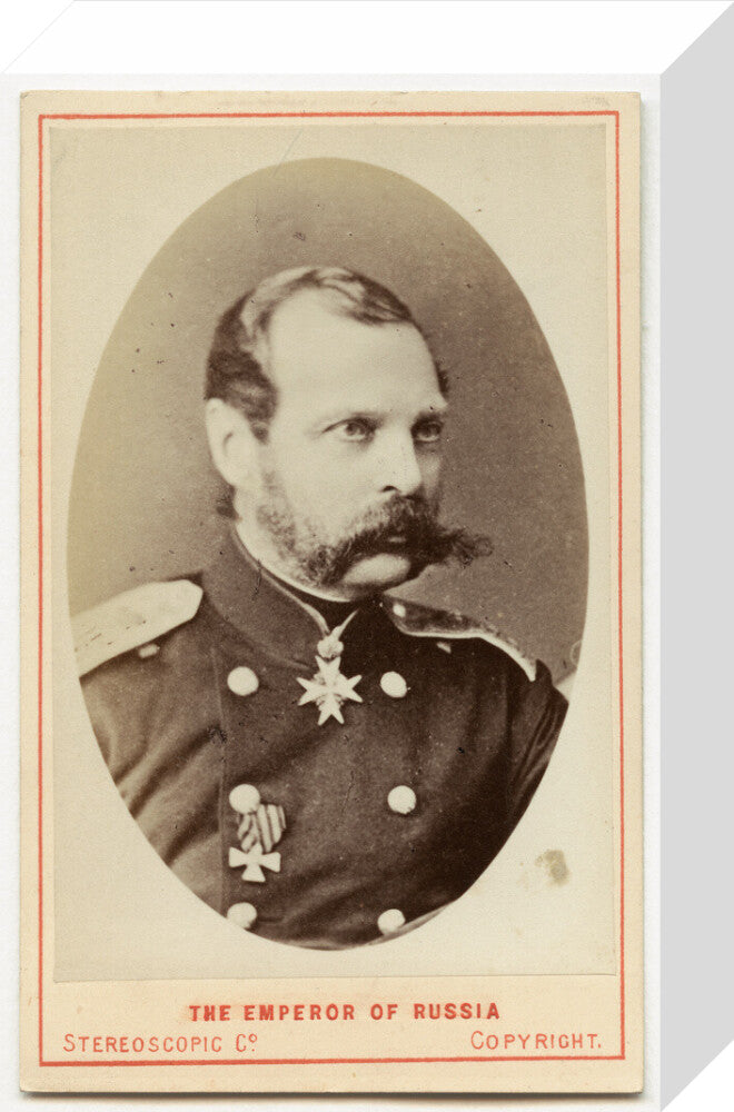 Alexander ii, emperor of russia portrait print (stretched canvas, small, no frame frame)