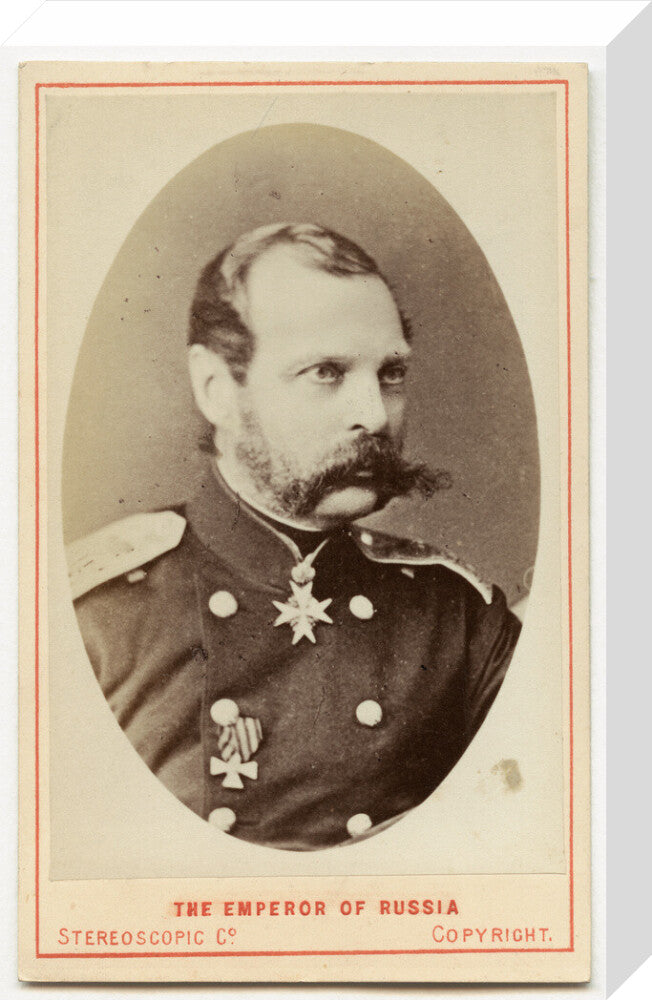Alexander ii, emperor of russia portrait print (stretched canvas, medium, no frame frame)
