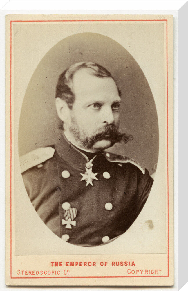Alexander ii, emperor of russia portrait print (stretched canvas, large, no frame frame)