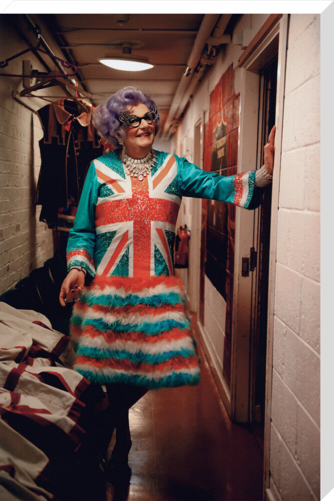 Barry humphries as dame edna everage portrait print (stretched canvas, extra large, no frame frame)