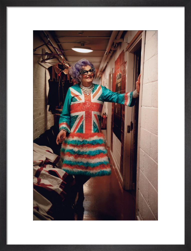 Barry humphries as dame edna everage portrait print (art print, medium, black frame frame)