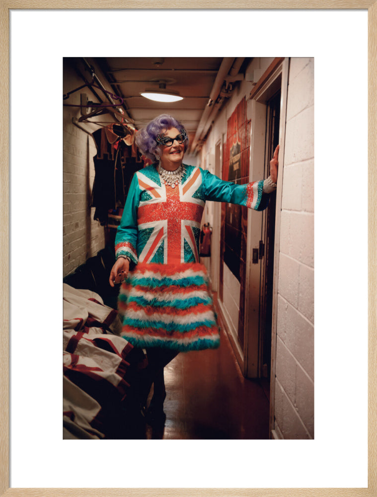 Barry humphries as dame edna everage portrait print (art print, large, natural frame frame)
