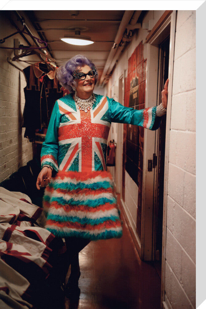 Barry humphries as dame edna everage portrait print (stretched canvas, large, no frame frame)