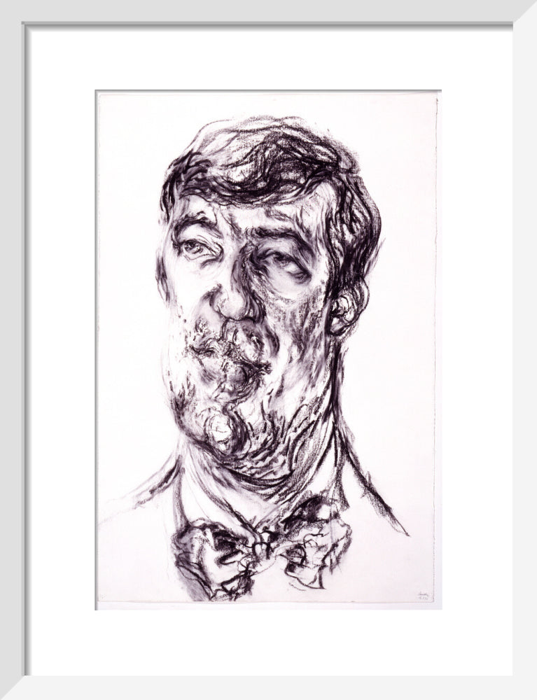 Stephen fry portrait print (art print, small, white frame)