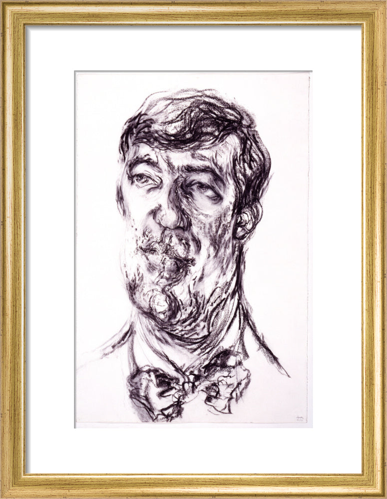 Stephen fry portrait print (art print, small, gold frame)