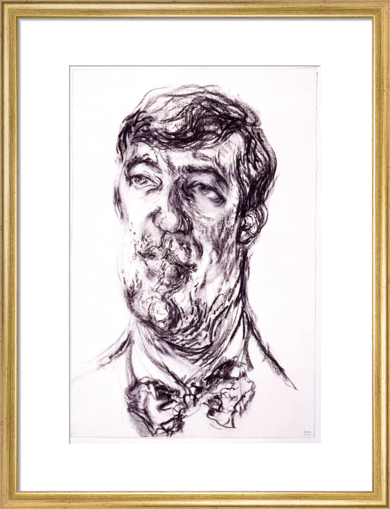 Stephen fry portrait print (art print, medium, gold frame)