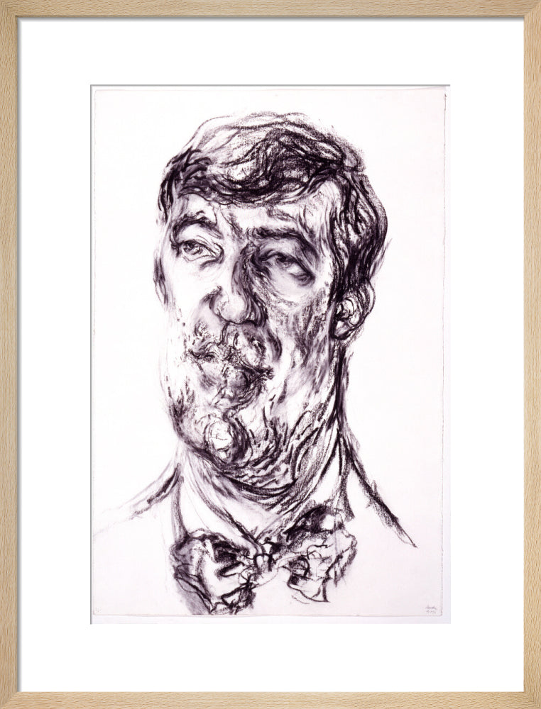 Stephen fry portrait print (art print, medium, natural frame)