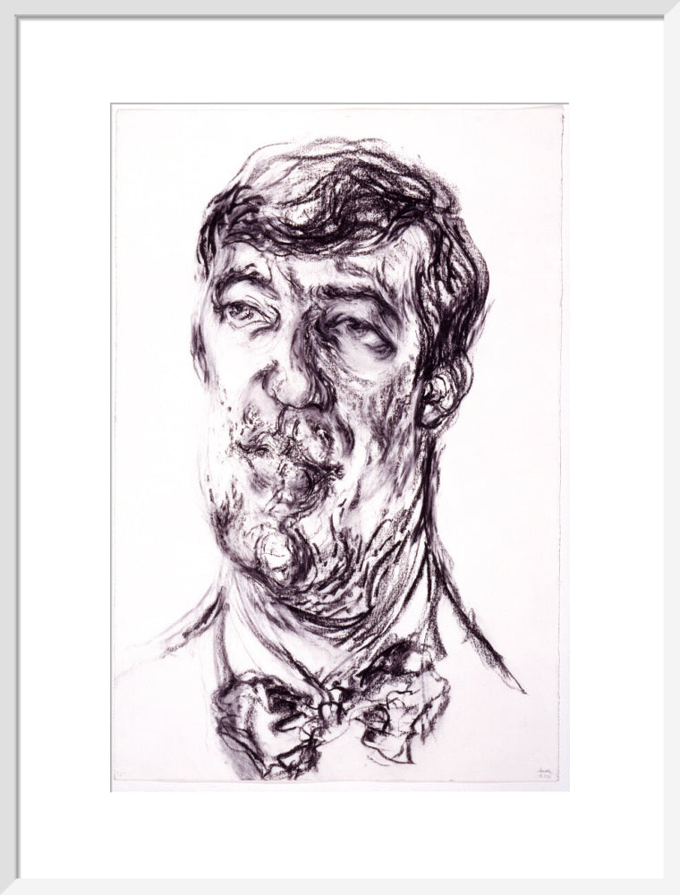 Stephen fry portrait print (art print, large, white frame)