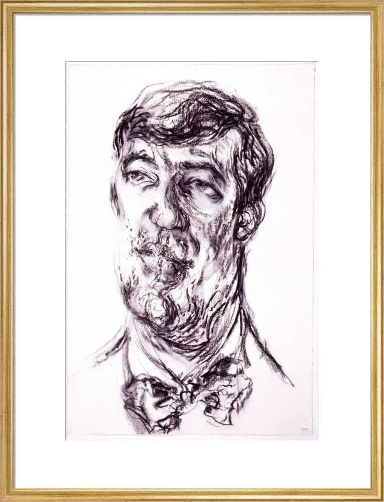 Stephen fry portrait print (art print, large, gold frame)