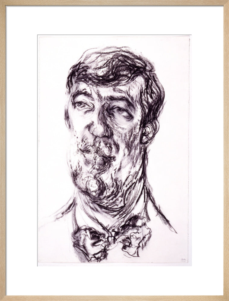 Stephen fry portrait print (art print, large, natural frame)