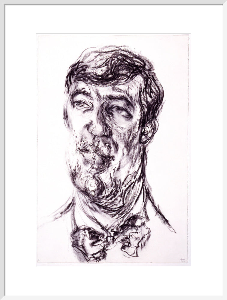 Stephen fry portrait print (art print, extra large, white frame)
