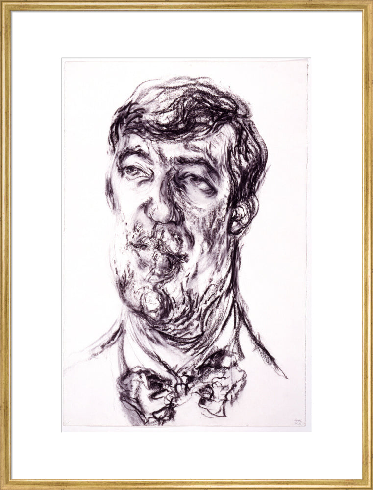 Stephen fry portrait print (art print, extra large, gold frame)