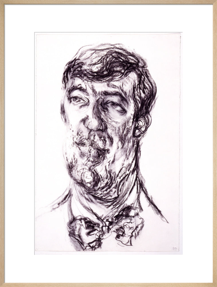 Stephen fry portrait print (art print, extra large, natural frame)