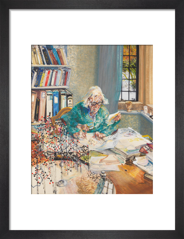 Dorothy crowfoot hodgkin portrait print (art print, small, black frame)