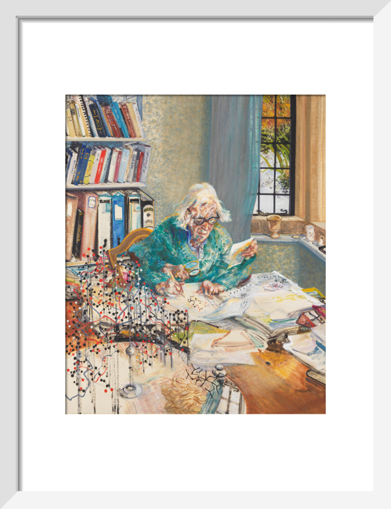 Dorothy crowfoot hodgkin portrait print (art print, small, white frame)