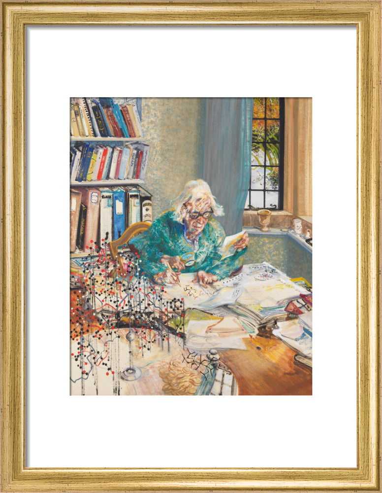 Dorothy crowfoot hodgkin portrait print (art print, small, gold frame)