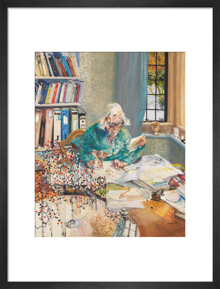 Dorothy crowfoot hodgkin portrait print (art print, medium, black frame)
