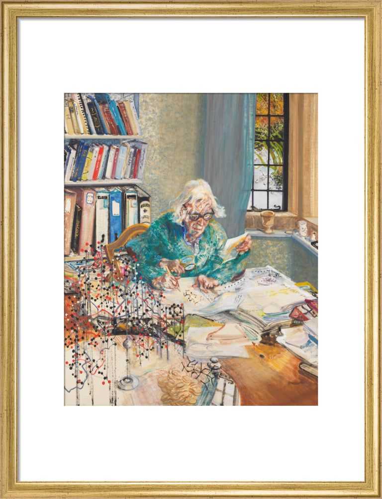 Dorothy crowfoot hodgkin portrait print (art print, medium, gold frame)