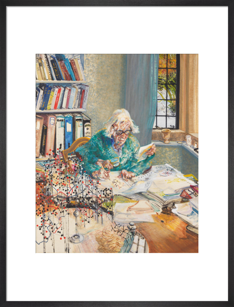 Dorothy crowfoot hodgkin portrait print (art print, large, black frame)