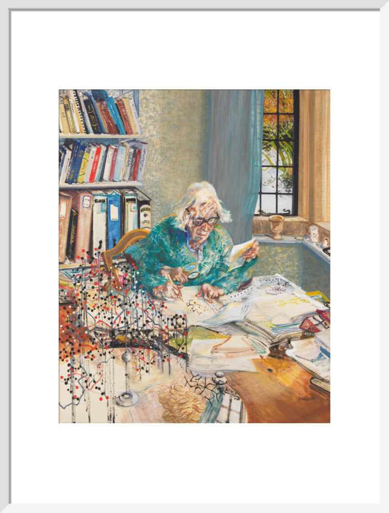 Dorothy crowfoot hodgkin portrait print (art print, large, white frame)