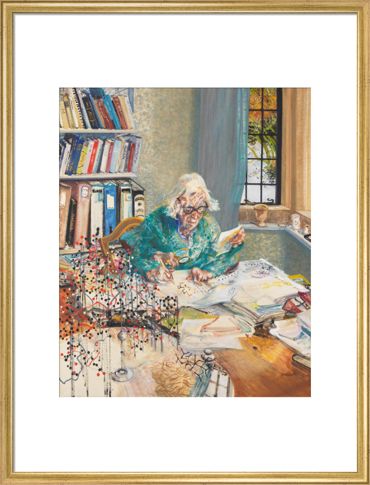Dorothy crowfoot hodgkin portrait print (art print, large, gold frame)