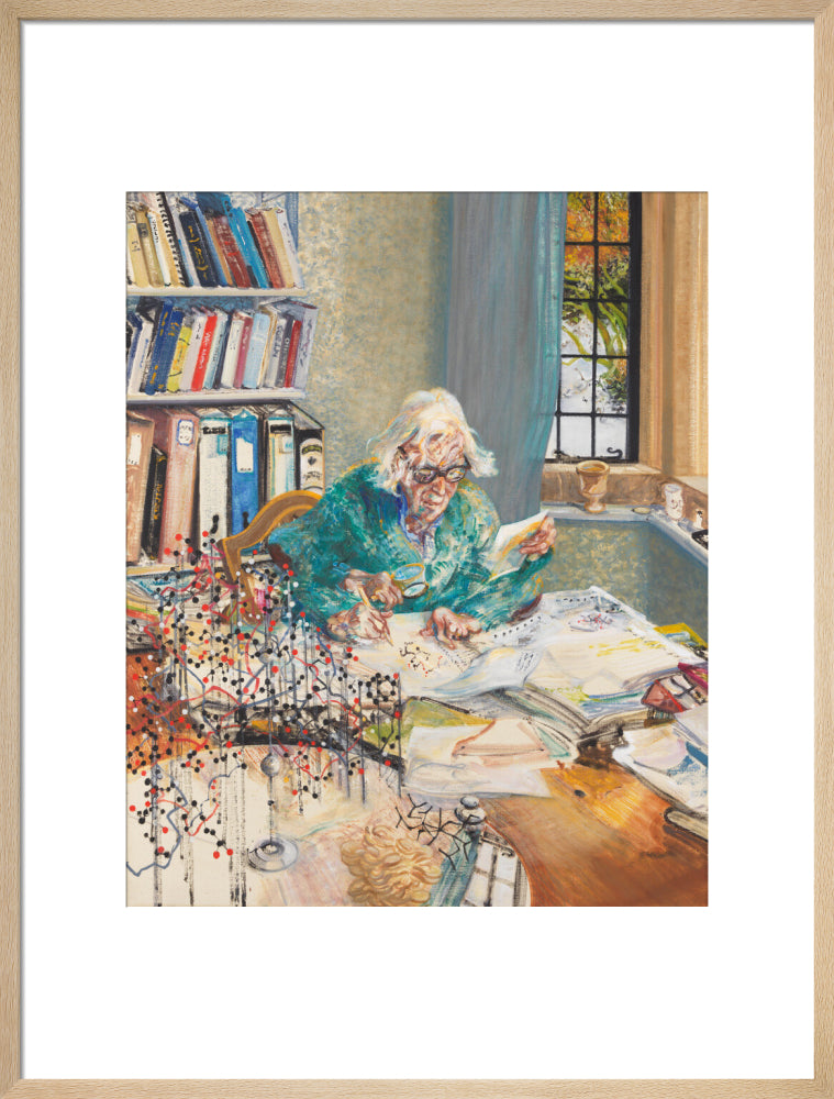 Dorothy crowfoot hodgkin portrait print (art print, large, natural frame)