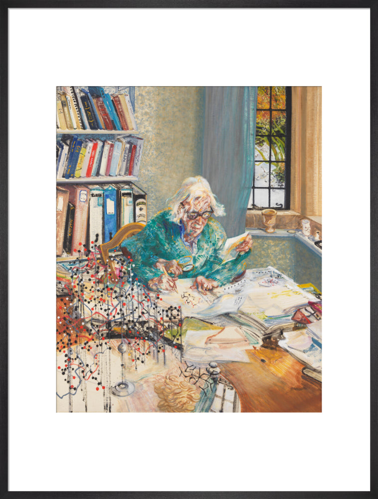 Dorothy crowfoot hodgkin portrait print (art print, extra large, black frame)