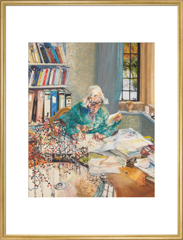 Dorothy crowfoot hodgkin portrait print (art print, extra large, gold frame)