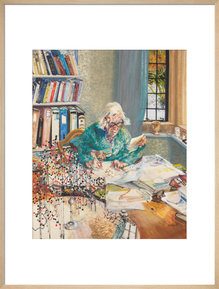 Dorothy crowfoot hodgkin portrait print (art print, extra large, natural frame)