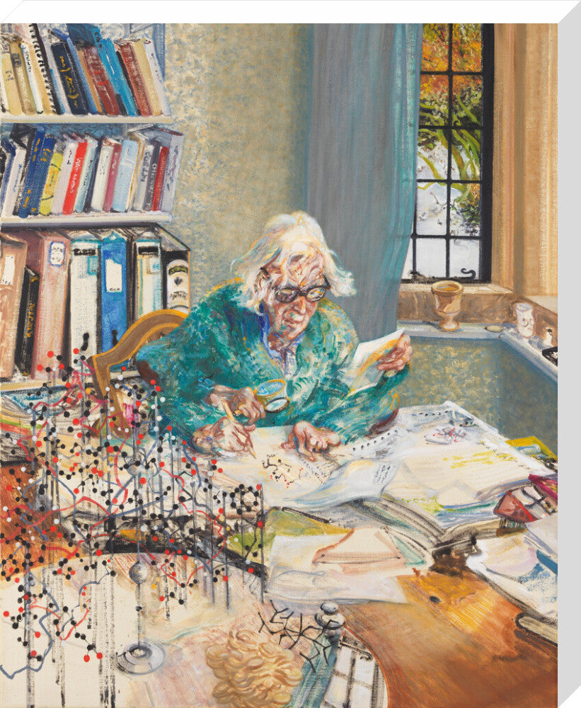 Dorothy crowfoot hodgkin portrait print (stretched canvas, large, no frame)