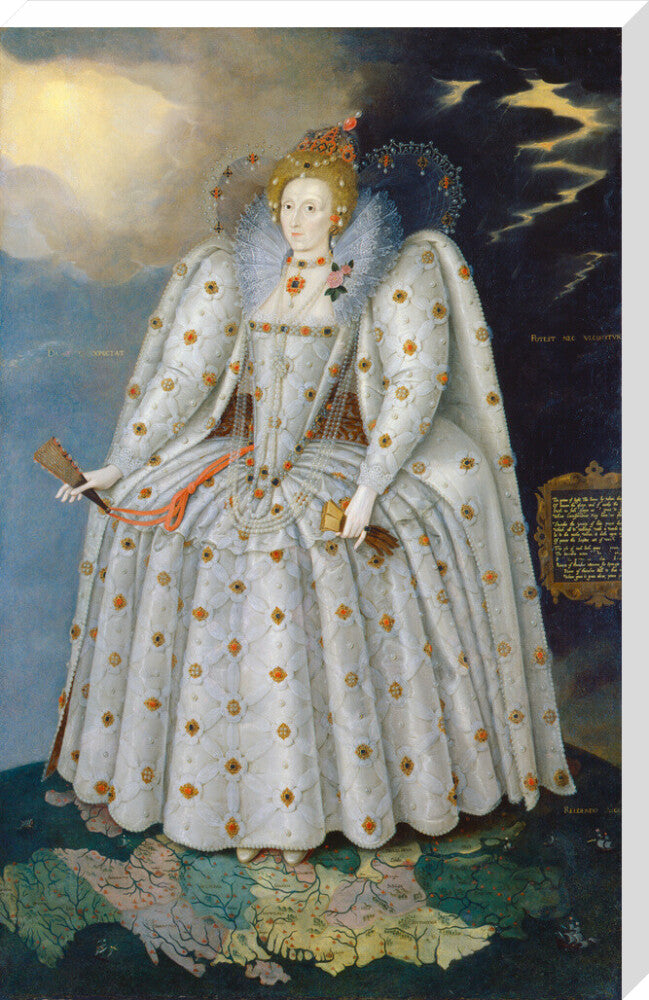 Queen elizabeth i ('the ditchley portrait') portrait print (stretched canvas, extra large, no frame)