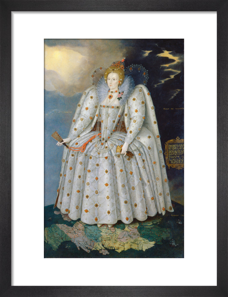 Queen elizabeth i ('the ditchley portrait') portrait print (art print, small, black frame)