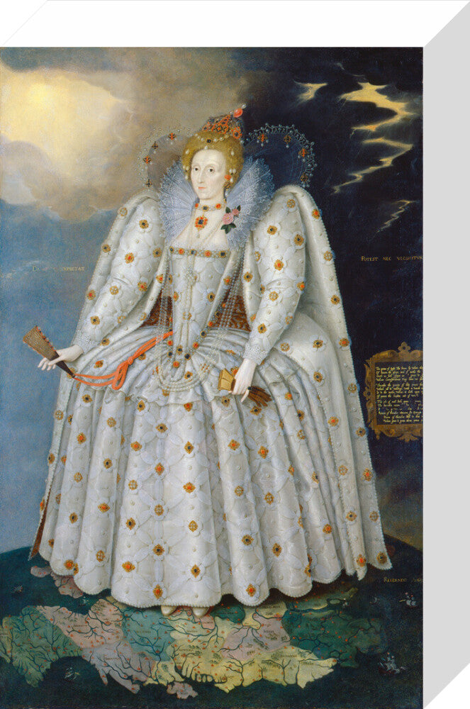 Queen elizabeth i ('the ditchley portrait') portrait print (stretched canvas, small, no frame)