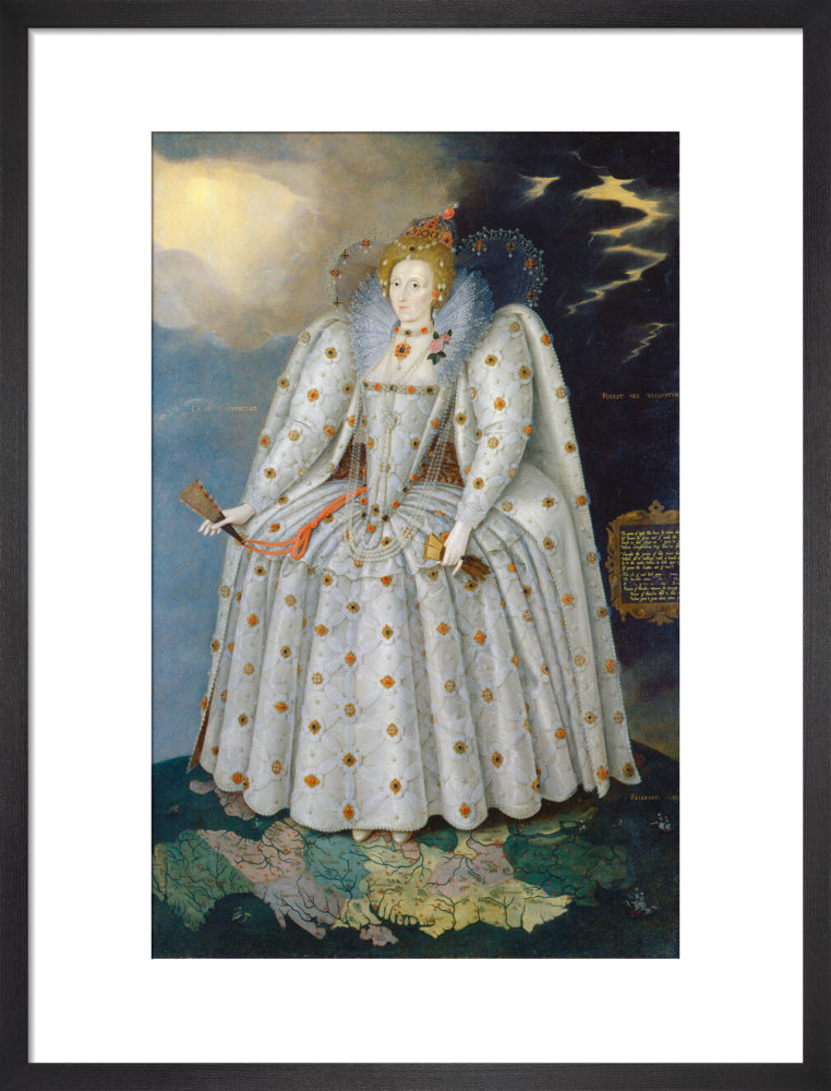 Queen elizabeth i ('the ditchley portrait') portrait print (art print, medium, black frame)