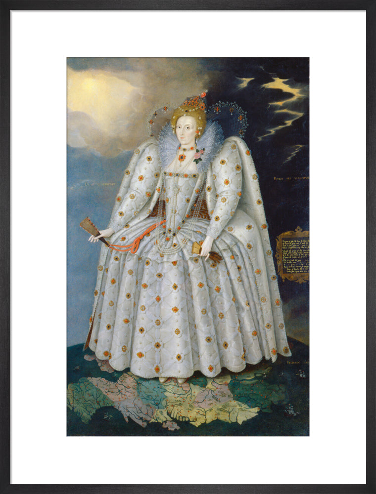 Queen elizabeth i ('the ditchley portrait') portrait print (art print, large, black frame)