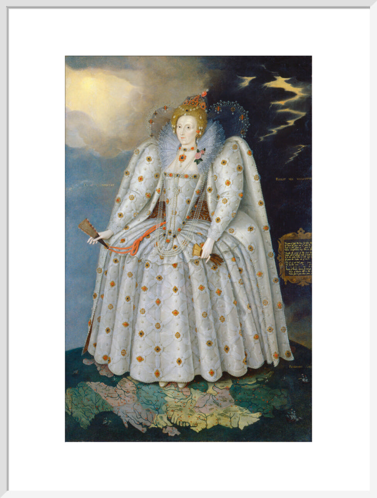 Queen elizabeth i ('the ditchley portrait') portrait print (art print, extra large, white frame)