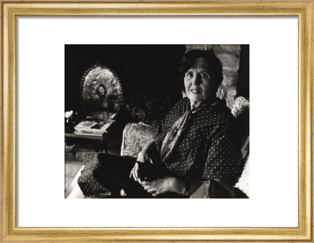 Barbara pym portrait print (art print, small, gold frame frame)