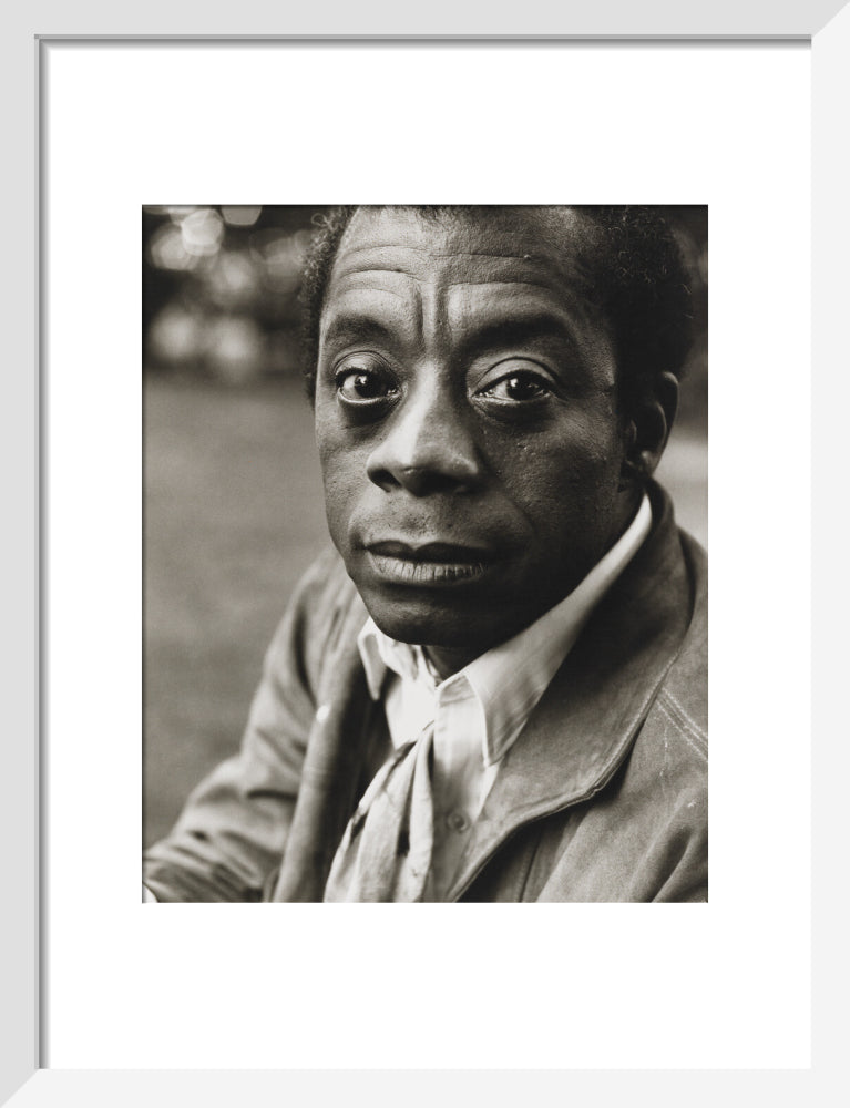 James baldwin portrait print (art print, small, white frame)