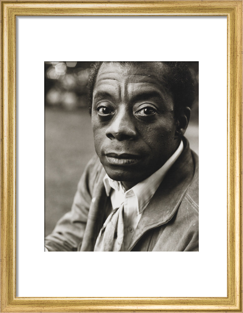 James baldwin portrait print (art print, small, gold frame)