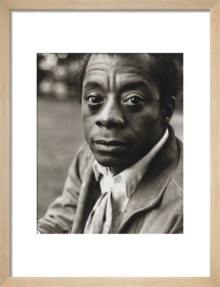 James baldwin portrait print (art print, small, natural frame)