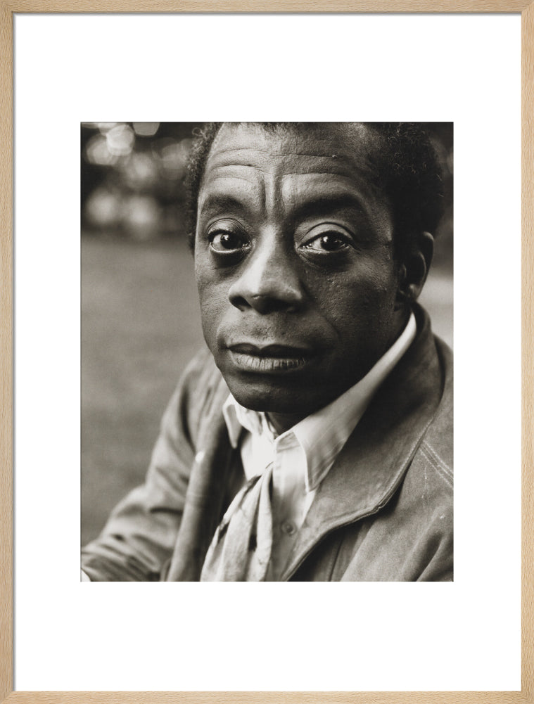 James baldwin portrait print (art print, large, natural frame)