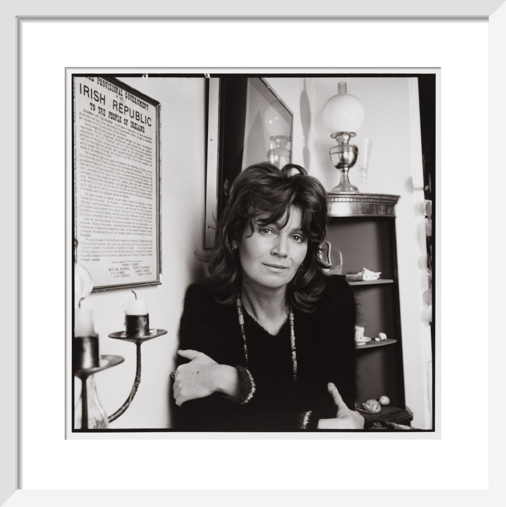 Edna o'brien portrait print (art print, small, white frame)