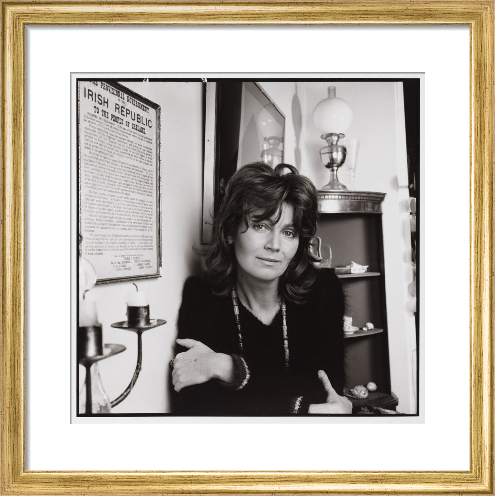 Edna o'brien portrait print (art print, small, gold frame)
