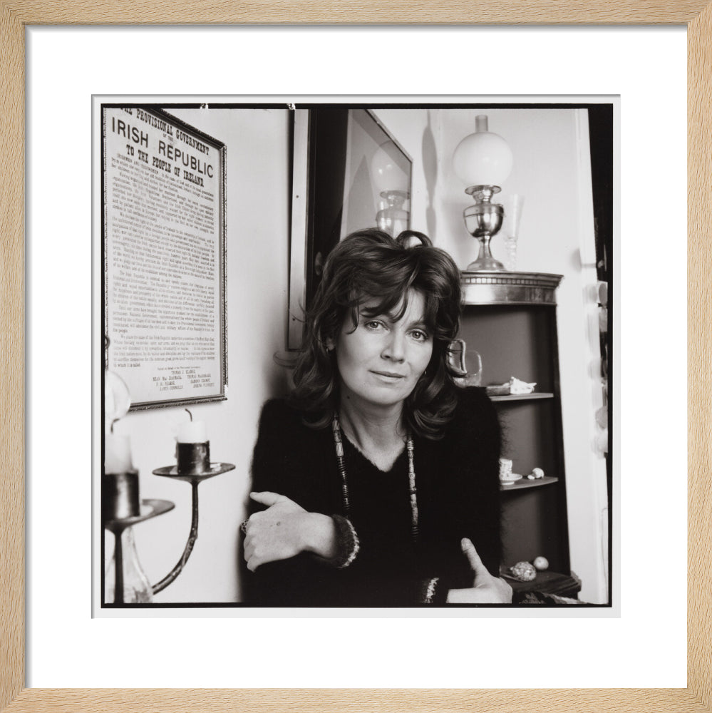 Edna o'brien portrait print (art print, small, natural frame)