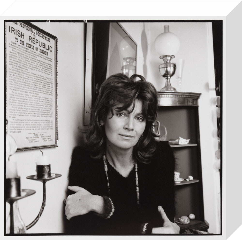 Edna o'brien portrait print (stretched canvas, small, no frame)