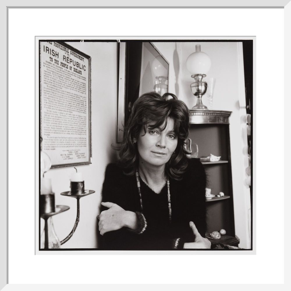 Edna o'brien portrait print (art print, medium, white frame)