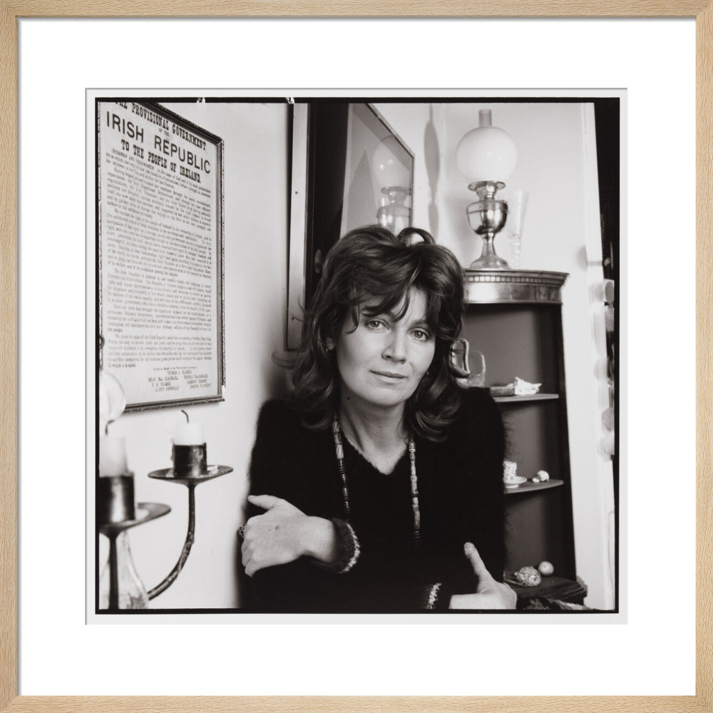 Edna o'brien portrait print (art print, medium, natural frame)