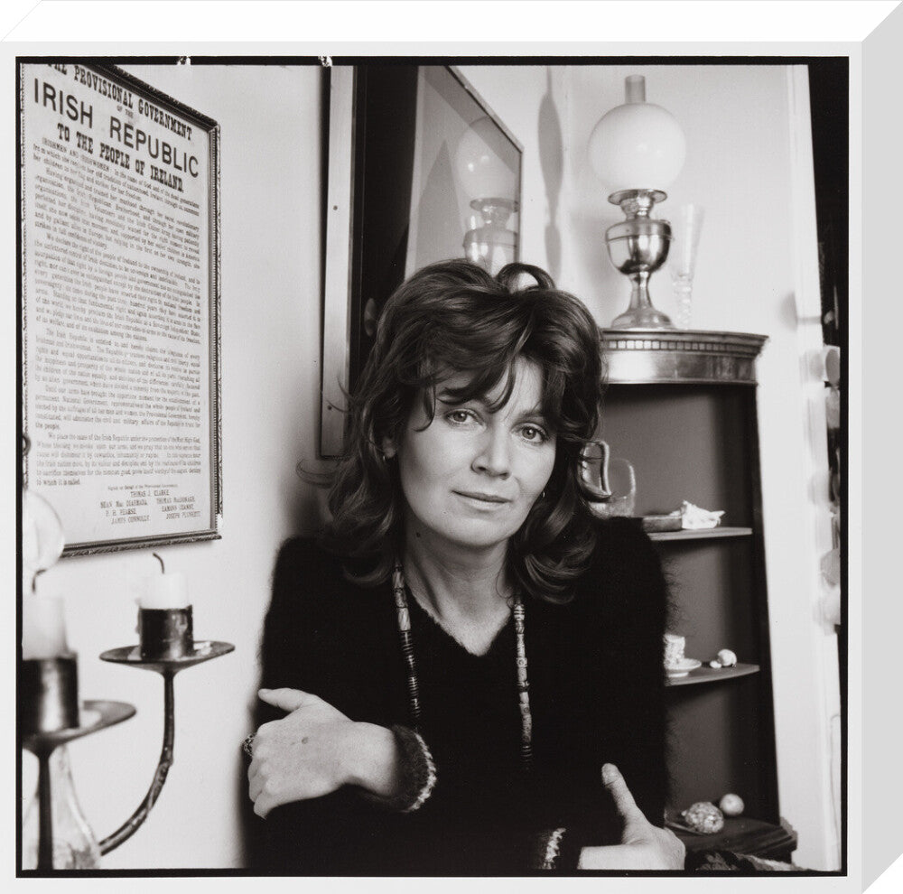 Edna o'brien portrait print (stretched canvas, medium, no frame)